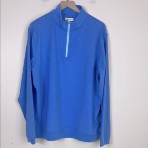 Peter Millar Crown Comfort Half Zip Pullover Sweater Golf Blue Size XL